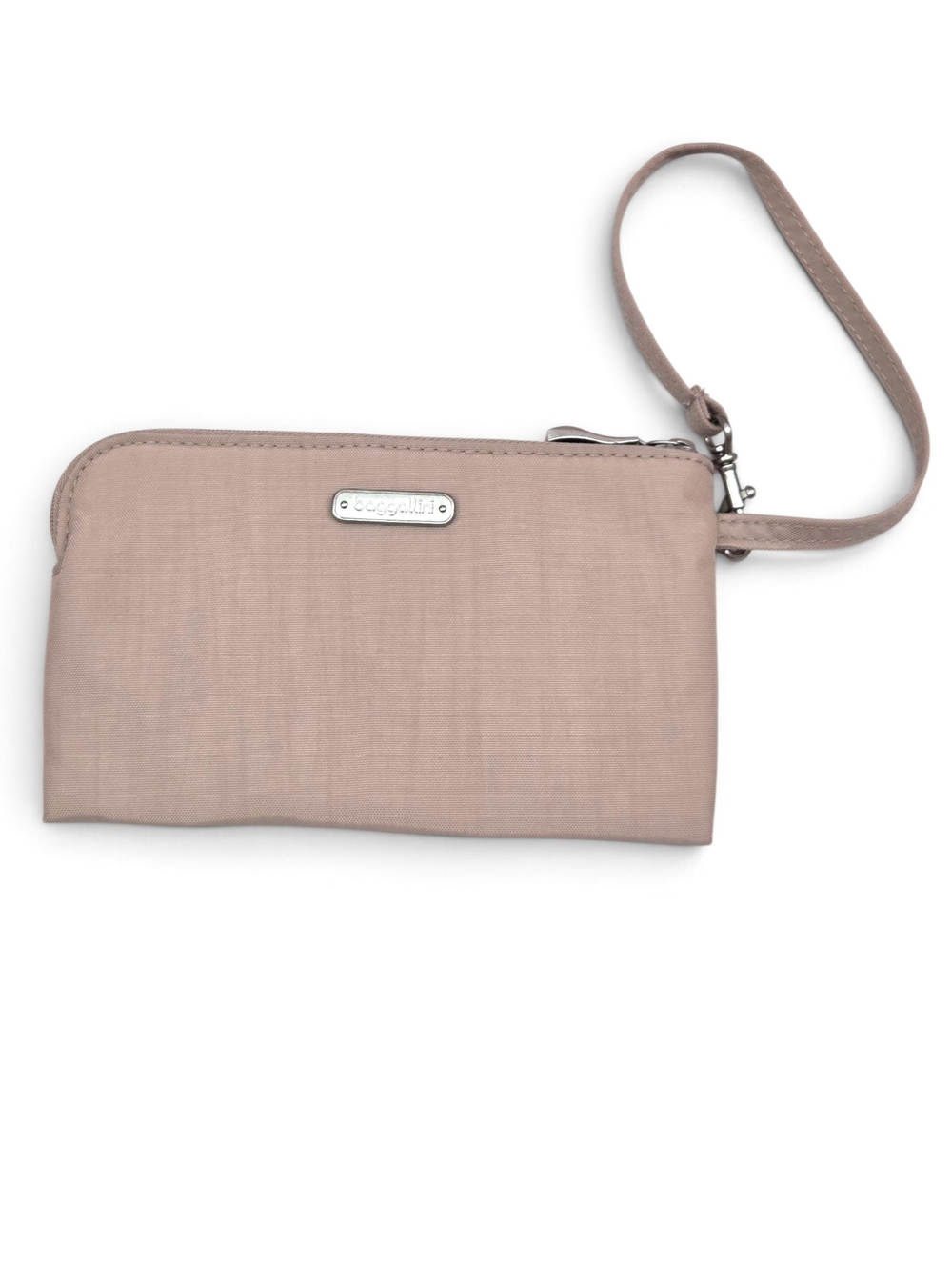 Baggallini RFID Wristlet Pouch Clutch Neutral Blush Pink Nude Taupe EUC